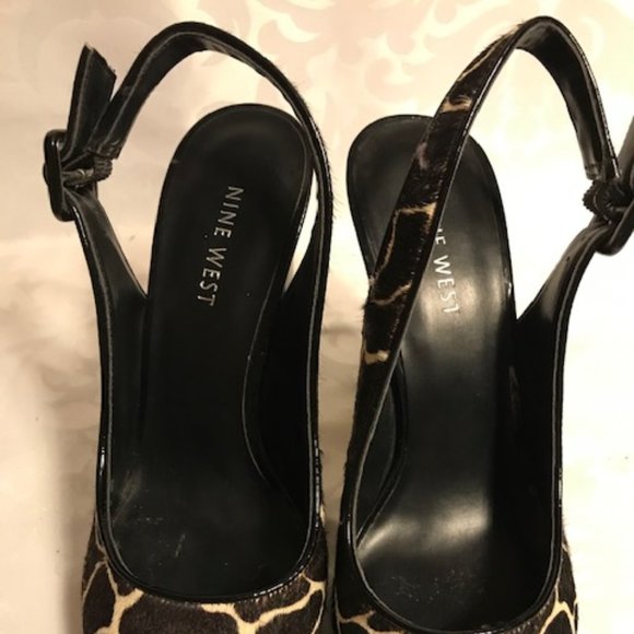 Nine West giraffe print sling backs 6 - Picture 5 of 7